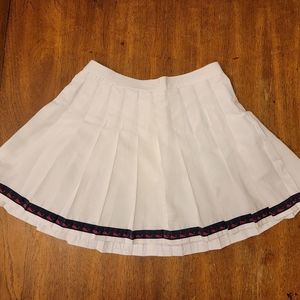 Vintage Lilly Pulitzer Pleated White Tennis Skirt Whale Trim - Size 10